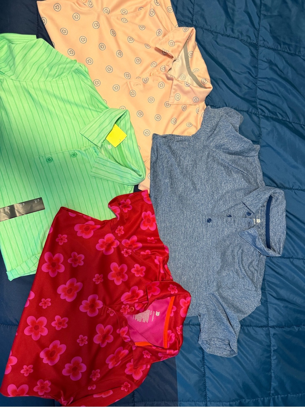 all in motion Boys Polo Tops - Pink Floral, Peach, Mint Green, Blue